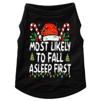Most Likely To Fall Asleep First Funny Xmas Family Doggie Tank