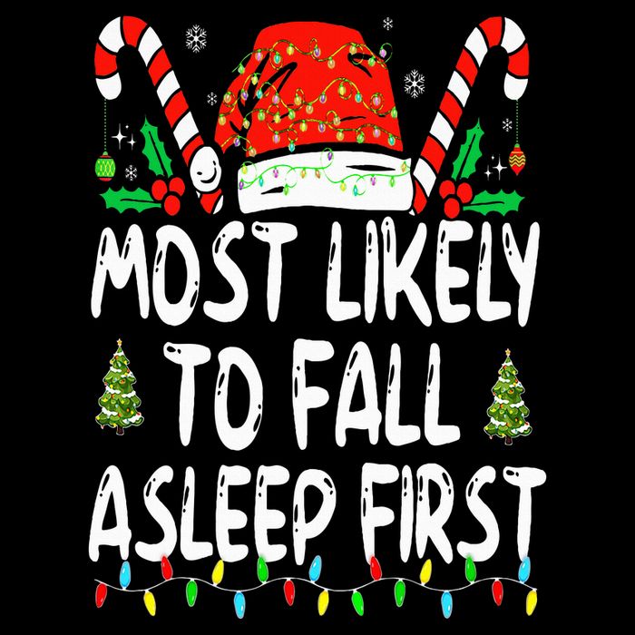 Most Likely To Fall Asleep First Funny Xmas Family Impact Tech Backpack