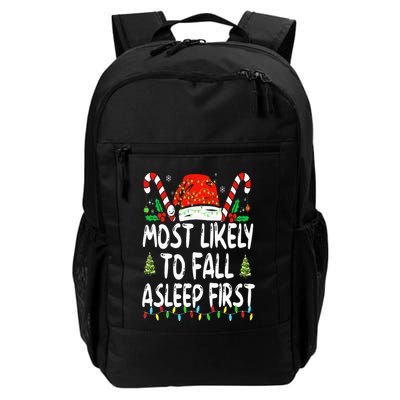 Most Likely To Fall Asleep First Funny Xmas Family Backpack