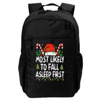 Most Likely To Fall Asleep First Funny Xmas Family Backpack