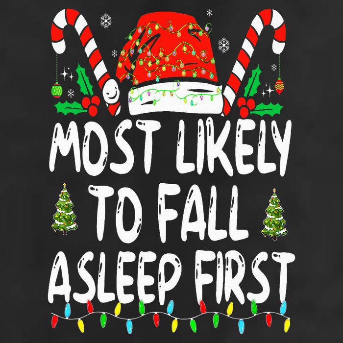 Most Likely To Fall Asleep First Funny Xmas Family Adult Drive Performance Visor