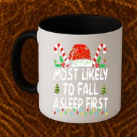 Most Likely To Fall Asleep First Funny Xmas Family Mug