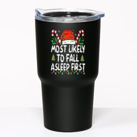 Most Likely To Fall Asleep First Funny Xmas Family Tumbler