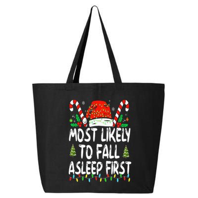 Most Likely To Fall Asleep First Funny Xmas Family 25L Jumbo Tote
