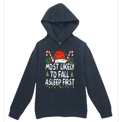 Most Likely To Fall Asleep First Funny Xmas Family Urban Pullover Hoodie