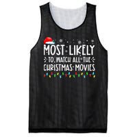 Most Likely To Watch All Christmas Movies Family Xmas Mesh Reversible Basketball Jersey Tank