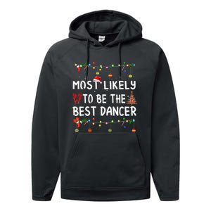 Most Likely To Christmas Shirt Funny Matching Family Pajamas Performance Fleece Hoodie