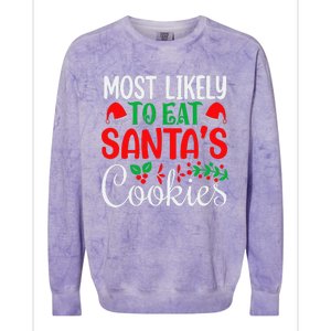 Most Likely To Eat Santa's Cookies Christmas Family Matching Colorblast Crewneck Sweatshirt