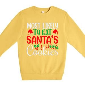 Most Likely To Eat Santa's Cookies Christmas Family Matching Premium Crewneck Sweatshirt