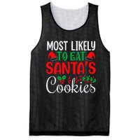 Most Likely To Eat Santa's Cookies Christmas Family Matching Mesh Reversible Basketball Jersey Tank