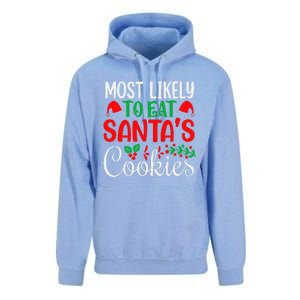 Most Likely To Eat Santa's Cookies Christmas Family Matching Unisex Surf Hoodie