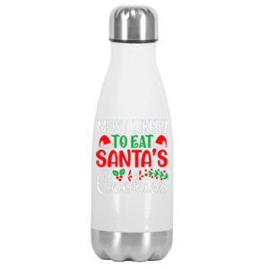 Most Likely To Eat Santa's Cookies Christmas Family Matching Stainless Steel Insulated Water Bottle