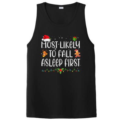 Most Likely To Fall Asleep First Funny Xmas Family PosiCharge Competitor Tank