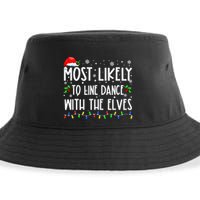 Most Likely To Line Dance With Elves Christmas Dancing Elf Sustainable Bucket Hat