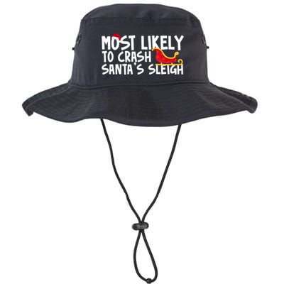 Most Likely To Crash Santas Sleigh Funny Christmas Bucket Hat