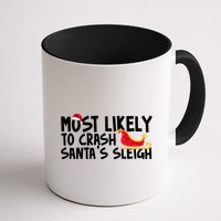 Most Likely To Crash Santas Sleigh Funny Christmas Mug