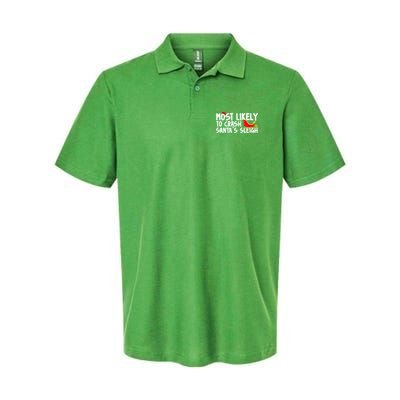 Most Likely To Crash Santas Sleigh Funny Christmas Polo