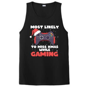 Most Likely To Miss Christmas While Gaming Xmas Family Cool Gift PosiCharge Competitor Tank