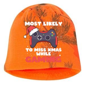 Most Likely To Miss Christmas While Gaming Xmas Family Cool Gift Kati - Camo Knit Beanie