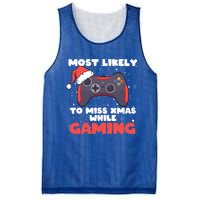 Most Likely To Miss Christmas While Gaming Xmas Family Cool Gift Mesh Reversible Basketball Jersey Tank