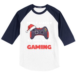 Most Likely To Miss Christmas While Gaming Xmas Family Cool Gift Baseball Sleeve Shirt