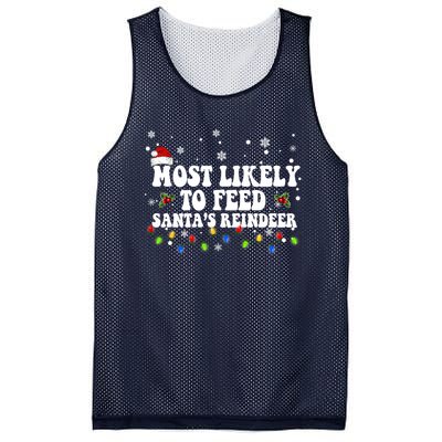 Most Likely To Feed Santa's Reindeer Christmas Believe Santa Mesh Reversible Basketball Jersey Tank