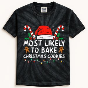 Most Likely To Bake Christmas Cookies Funny Baker Christmas Kids Tie-Dye T-Shirt