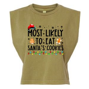 Most Likely To Eat Santas Cookies Family Christmas Matching Garment-Dyed Women's Muscle Tee