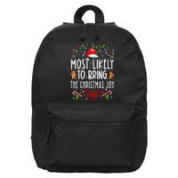 Most Likely To Bring The Christmas Joy Family Christmas 16 in Basic Backpack