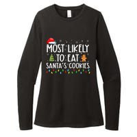 Most Likely To Eat SantaS Cookies Funny Christmas Womens CVC Long Sleeve Shirt