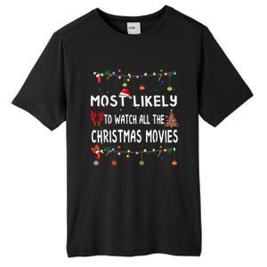 Most Likely To Christmas Shirt Funny Matching Family Pajamas Tall Fusion ChromaSoft Performance T-Shirt