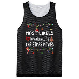 Most Likely To Christmas Shirt Funny Matching Family Pajamas Mesh Reversible Basketball Jersey Tank