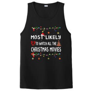 Most Likely To Christmas Shirt Funny Matching Family Pajamas PosiCharge Competitor Tank