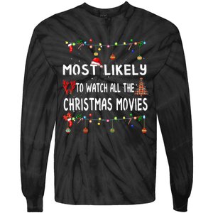 Most Likely To Christmas Shirt Funny Matching Family Pajamas Tie-Dye Long Sleeve Shirt