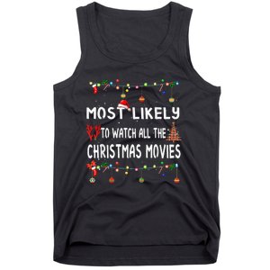 Most Likely To Christmas Shirt Funny Matching Family Pajamas Tank Top