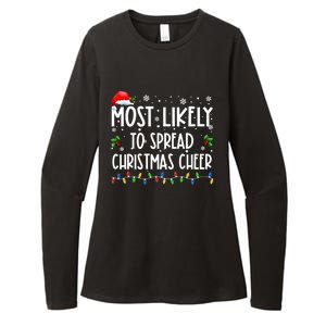 Most Likely To Spread Christmas Cheer Party Family Matching Funny Gift Womens CVC Long Sleeve Shirt