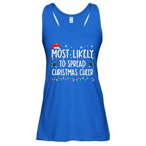 Most Likely To Spread Christmas Cheer Party Family Matching Funny Gift Ladies Essential Flowy Tank