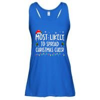 Most Likely To Spread Christmas Cheer Party Family Matching Funny Gift Ladies Essential Flowy Tank