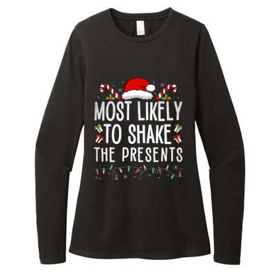 Most Likely To Shake The Presents Family Matching Christmas  Womens CVC Long Sleeve Shirt