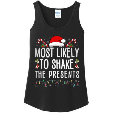 Most Likely To Shake The Presents Family Matching Christmas  Ladies Essential Tank