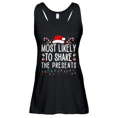 Most Likely To Shake The Presents Family Matching Christmas  Ladies Essential Flowy Tank