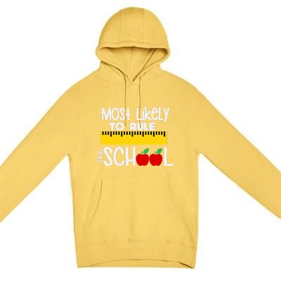 MOST LIKELY TO RULE THE SCHOOL RULER & APPLE Premium Pullover Hoodie