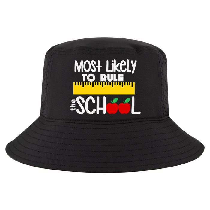 MOST LIKELY TO RULE THE SCHOOL RULER & APPLE Cool Comfort Performance Bucket Hat
