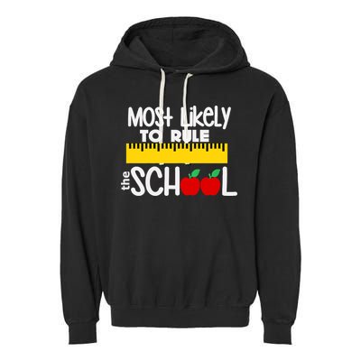 MOST LIKELY TO RULE THE SCHOOL RULER & APPLE Garment-Dyed Fleece Hoodie