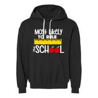 MOST LIKELY TO RULE THE SCHOOL RULER & APPLE Garment-Dyed Fleece Hoodie