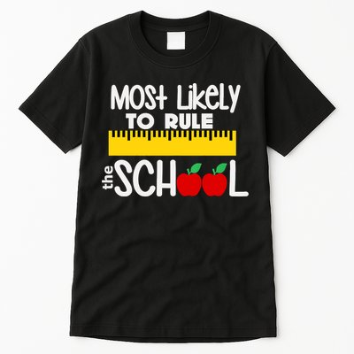 MOST LIKELY TO RULE THE SCHOOL RULER & APPLE Tall T-Shirt