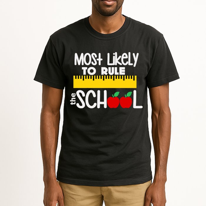MOST LIKELY TO RULE THE SCHOOL RULER & APPLE Tall T-Shirt