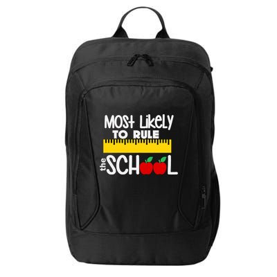 MOST LIKELY TO RULE THE SCHOOL RULER & APPLE City Backpack