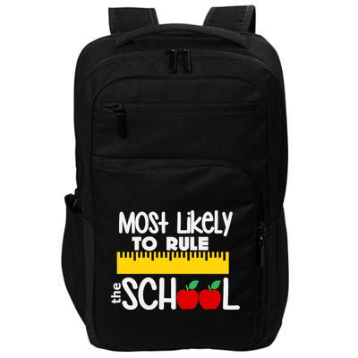 MOST LIKELY TO RULE THE SCHOOL RULER & APPLE Impact Tech Backpack
