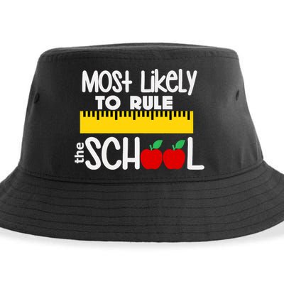 MOST LIKELY TO RULE THE SCHOOL RULER & APPLE Sustainable Bucket Hat